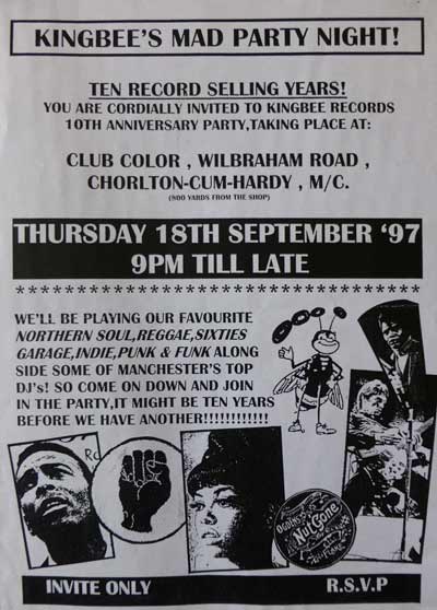 Kingbee Records 10th Anniversary Flyer from 1997